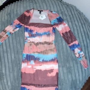 Forever 21 Colorful Long Sleeve Dress